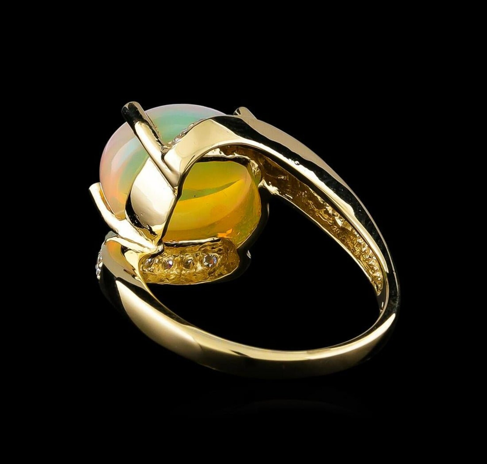 14KT gold natural opal gemstone ring studded with natural | Etsy