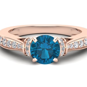 1.64 ct. London Blue Topaz Wedding Bridal Ring, Vintage Art Deco Ring, Blue Stone Ring For Sister, Mother&#39;s Day Special Ring For Mom.