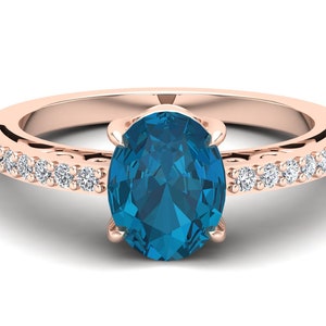 1.51 ct. London Blue Topaz Wedding Bridal Ring, Vintage Art Deco Ring, Solitaire Ring, Blue Stone Ring, Antique Ring, Nature Inspire Ring.
