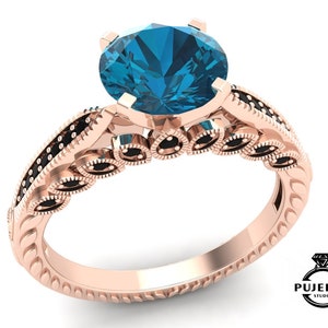 AAA London blue topaz gemstone rose plated 925 sterling silver ring,Engagement ring,Wedding ring,December birthstone ring,Anniversary ring