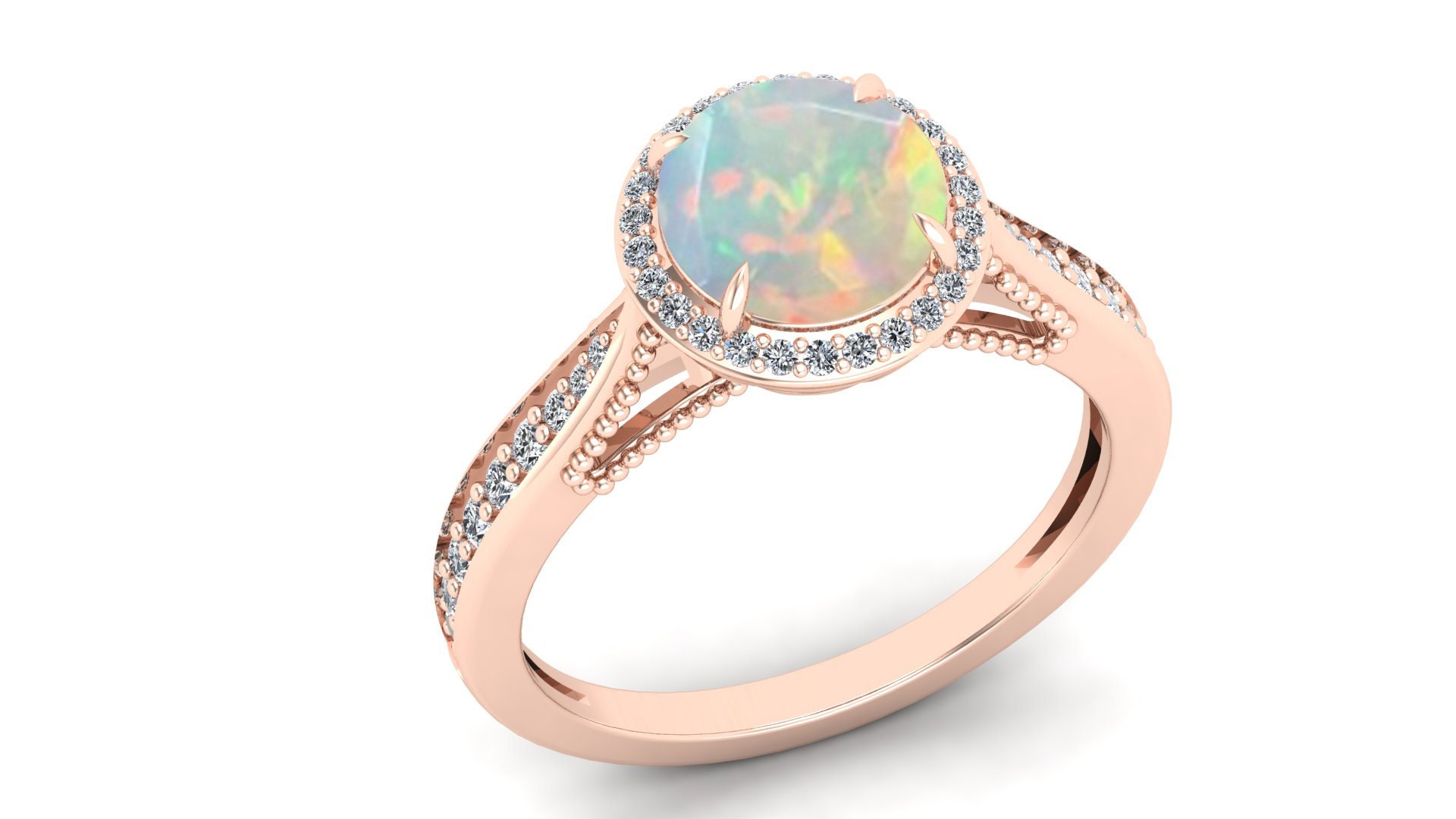 1.30 Ct. Opal Wedding Bridal Ring Vintage Art Deco Ring | Etsy