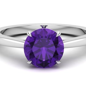 AAA amethyst gemstone 925 sterling silver ring,Engagement ring,Wedding ring,February birthstone ring,Promise ring,Purple gemstone ring