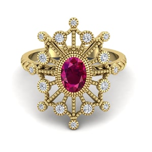 1.20 ct  Ruby gemstone 14KT yellow gold bridal ring engagement ring wedding band birthstone solitaire ring oval cut ruby