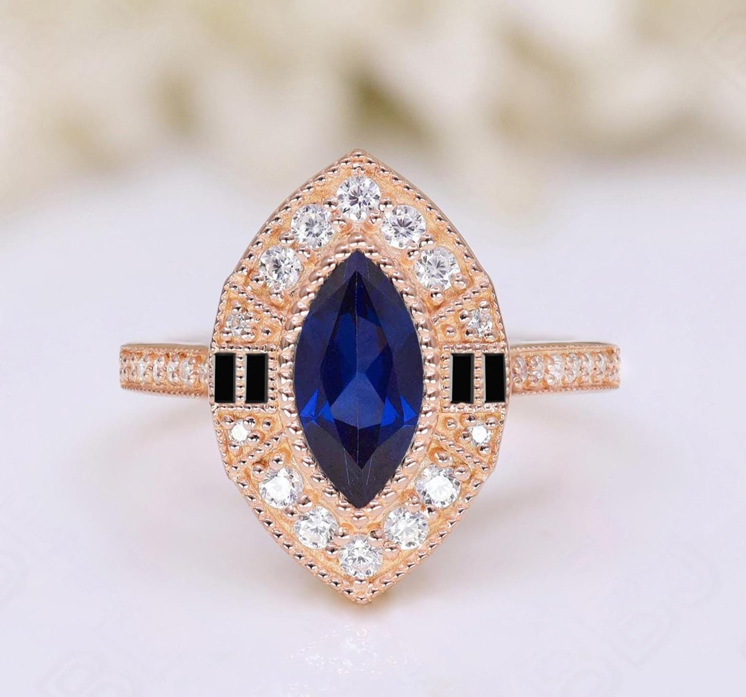 Blauer Saphir Edelstein Frauen Hochzeit Verlobungsring Brautring Blauer Edelstein Ring Halo Ring Statement Ring Versprechen Ring Jahrestag Geschenk
