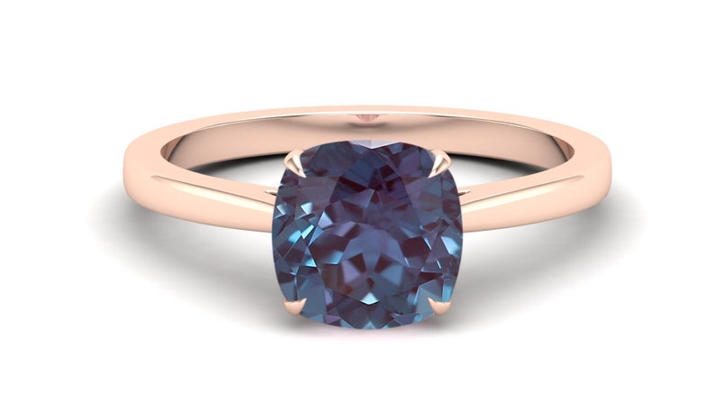 3.05 Ct AAA Alexandrite 14KT Rose Gold Bridal Ring Engagement - Etsy
