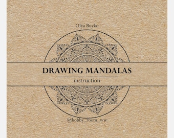 PDF - Book - A4 - 24 rays draw mandalas with help stencil, Instructions for using stencils, instructions for drawing mandalas and zendal