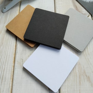 24/50/100 blanco kunstenaarskaarten - papieren tegel 3,5/3,5 inch - vierkante tegels met ronde hoeken - handgemaakte benodigdheden tekenpapier - voorbeeldtegel