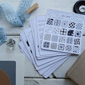 Versie van zen-game #1, #2 en #3, makkelijke keuze voor een tangle-spel, zentangle-spel