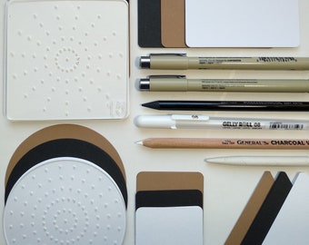 Drawing set: 2 options- Sakura Pens - Pencil Set - Drawing, Illustration, Underlining, Scrapbooking, Shading, Rendering, Zentangle tile