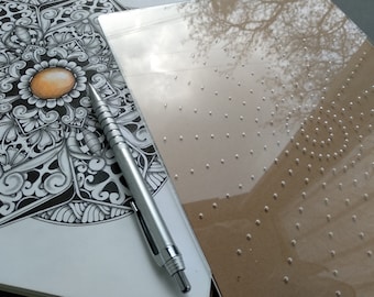Mandala Drawing Stencils A4, Reusable Stencil, Easy Mandala Grid, drawing manadly is easy