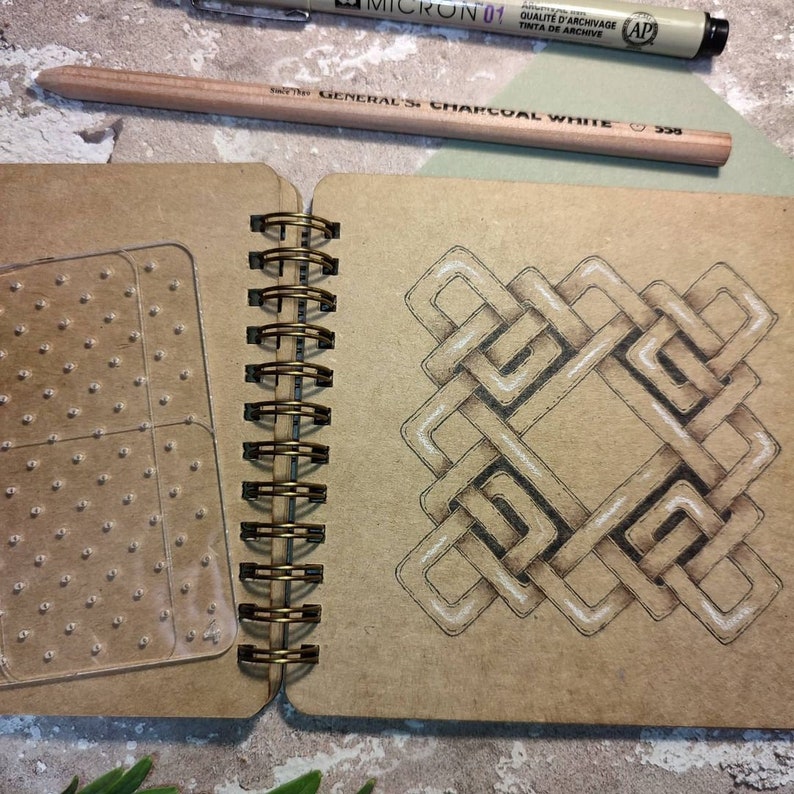 Stencils for drawing Celtic patterns on paper, on paper tiles, in a notebook, Celtic stencils reusable image 2