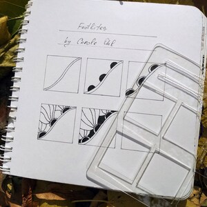 Stencil for Drawing Tangle Patterns - Organizing a Notebook Page - Step ...