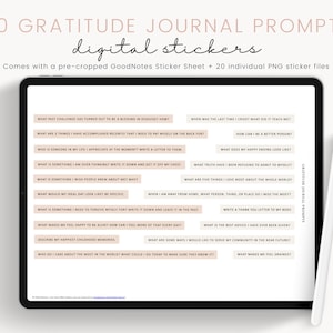 Digital Planner Stickers Set - GoodNotes stickers - Journal Prompts Stickers - Precropped Digital Planning Stickers
