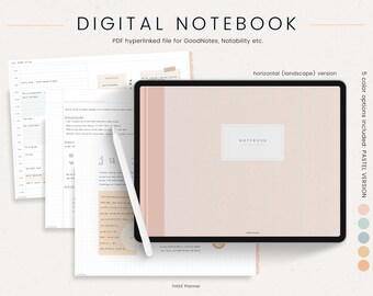 Digital Notebook 12 Hyperlinked Tabs for Goodnotes Notability | Etsy