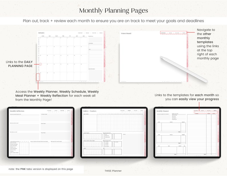 2024 Digital Planner, Dated Planner, 2024 Year Journal, Weekly Planner, Daily Planner, GoodNotes Planner, Notability Planner, iPad Planner image 5