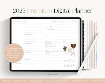 2025 Digital Planner, Dated Planner, 2025 Year Journal, Weekly Planner, Daily Planner, GoodNotes Planner, Notability Planner, iPad Planner