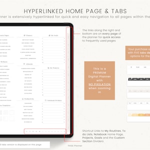 UNDATED Digital Planner, PORTRAIT Planner Template, GoodNotes Planner Notability iPad Planner, Daily Planner Digital Journal MINIMALIST image 2