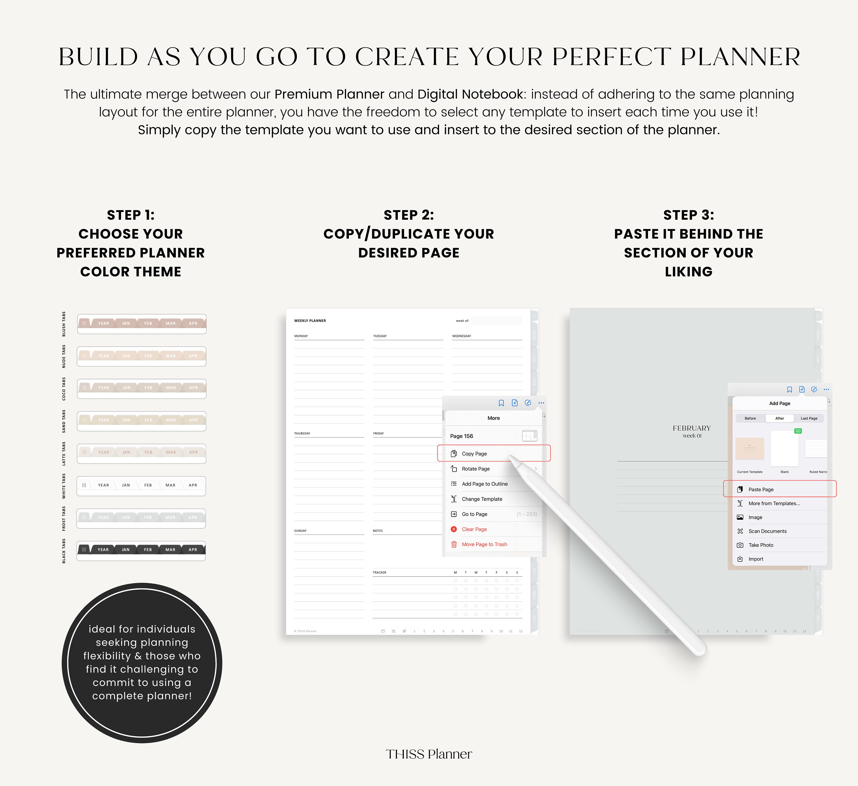 Undated Digital Planner for Digital Planning | Goodnotes Planner, iPad ...