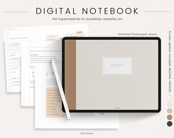 Digital Notebook 12 Hyperlinked Tabs for Goodnotes Notability | Etsy