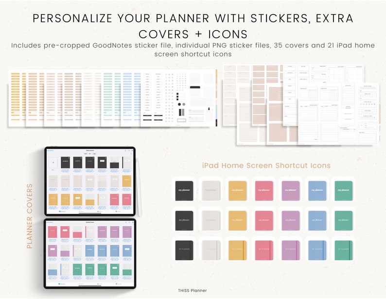 UNDATED Digital Planner, PORTRAIT Planner Template, GoodNotes Planner Notability iPad Planner, Daily Planner Digital Journal MINIMALIST image 9