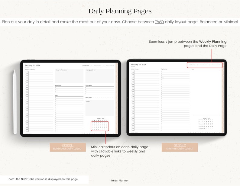 2024 Digital Planner, Dated Planner, 2024 Year Journal, Weekly Planner, Daily Planner, GoodNotes Planner, Notability Planner, iPad Planner image 7