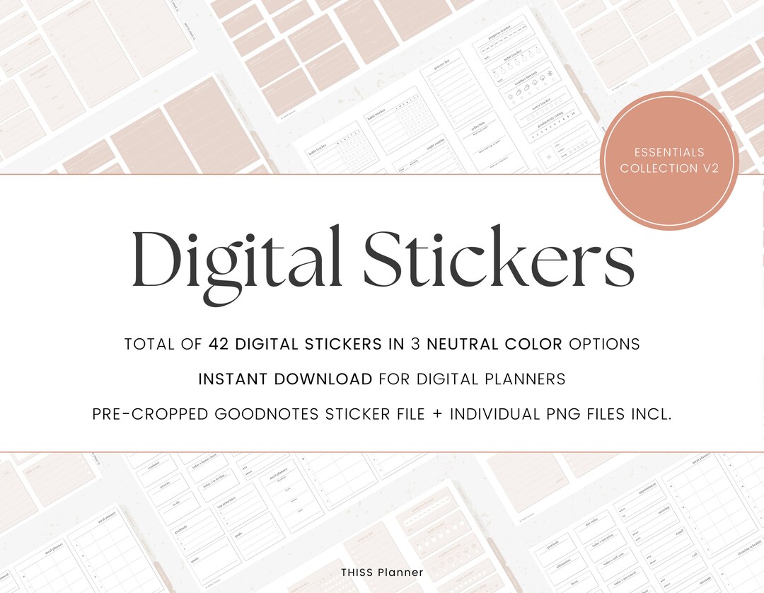 Digital Stickers Set | Functional Digital Planner Stickers Book for ...