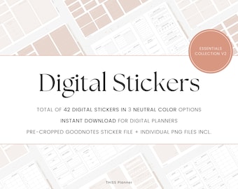 Digital Stickers Set | Functional Digital Planner Stickers Book for GoodNotes | Widget stickers for Digital Planning | Minimal Stickers