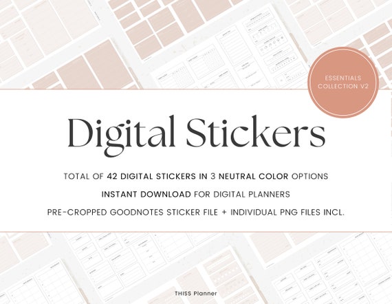 Digital Stickers Set | Functional Digital Planner Stickers Book for GoodNotes | Widget stickers for Digital Planning | Minimal Stickers