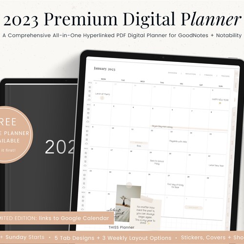 2023 Digital Weekly Planner 2023 Ipad Goodnotes Notability Etsy