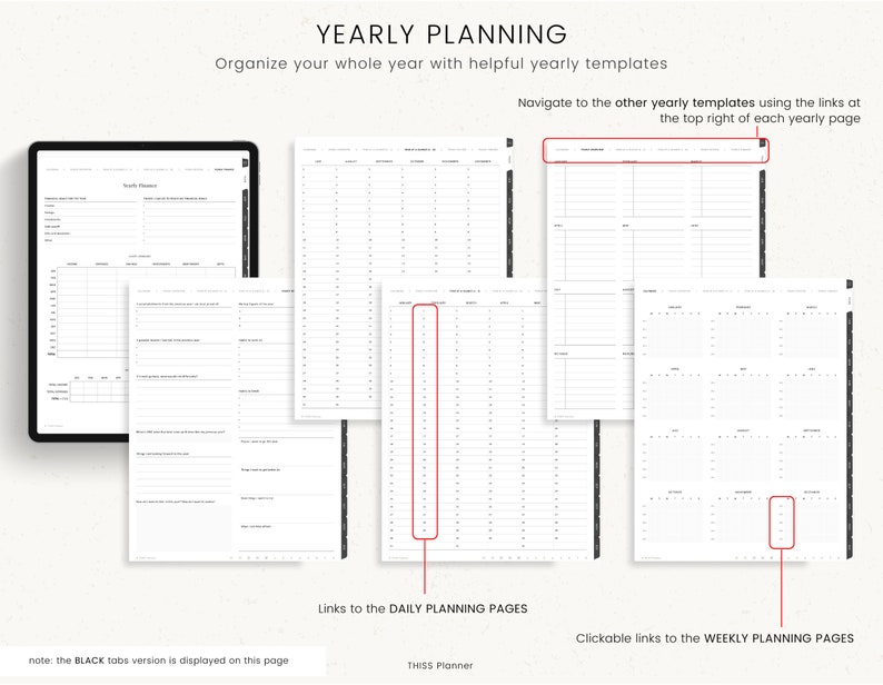 UNDATED Digital Planner, PORTRAIT Planner Template, GoodNotes Planner Notability iPad Planner, Daily Planner Digital Journal MINIMALIST image 3