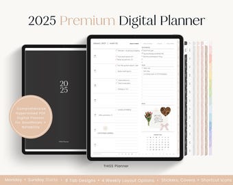 2025 Digital Planner PORTRAIT | Digital Planner, GoodNotes Planner, Daily Planner, Weekly Planner, iPad Planner, Notability Planner