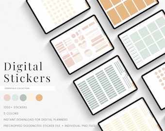 Minimal Digital Stickers Pack | Essentials Digital Planner Stickers Book for GoodNotes & Notability | Stickers Bundle for Digital Planning