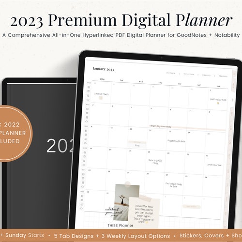 Digital Planner 2023 Goodnotes Planner Ipad Planner Boho Etsy Australia