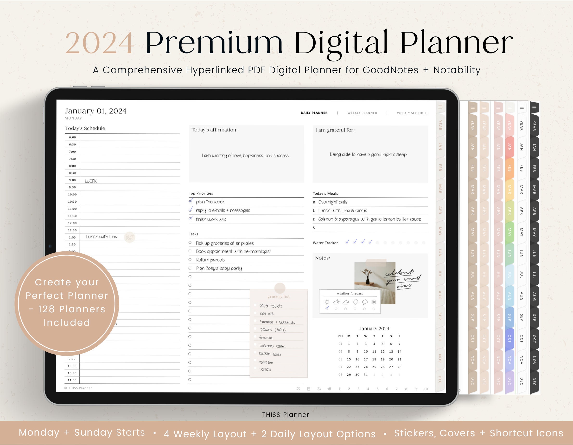  2024 Pink Weekly Planner: 2024 Weekly and Monthly Agenda. 52  Week January - December Schedule. Home & Office Calendar Diary. Minimalist  Design with Goals, Notes & To Do List. 8.5 x