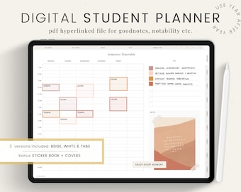 Digital STUDENT Planner, School GoodNotes Planner, Student Planner, iPad Planner, Digital Planner for College, Digital Academic Agenda