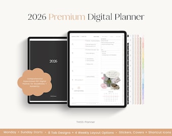 2026 Digital Planner PORTRAIT | Digital Planner, GoodNotes Planner, Daily Planner, Weekly Planner, iPad Planner, Notability Planner