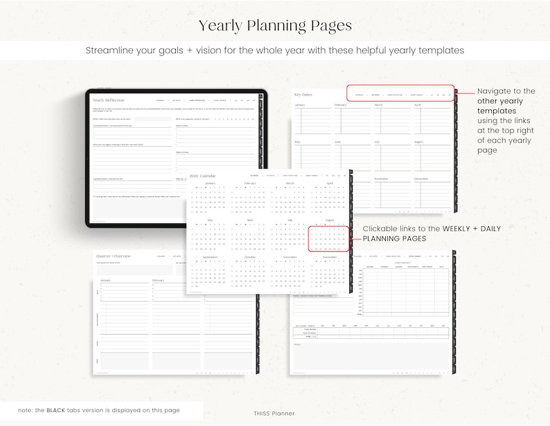 2024 Digital Planner, Dated Planner, 2024 Year Journal, Weekly Planner, Daily Planner, GoodNotes Planner, Notability Planner, iPad Planner image 4