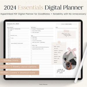 2024 Digital Planner - Essentials Digital Journal, Digital Planner, GoodNotes Planner, Minimal Planner, iPad Planner, Daily Planner