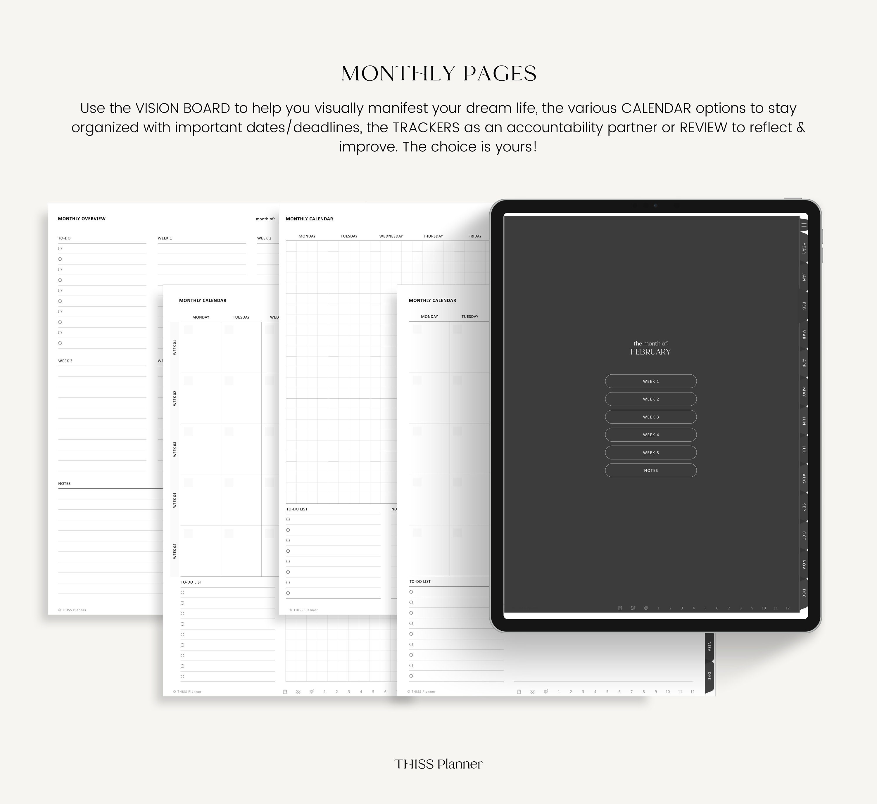 Undated Digital Planner for Digital Planning | Goodnotes Planner, iPad ...