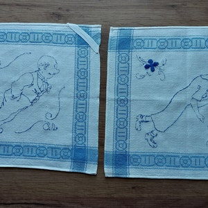 2 Pieces vintage decorative hand embroidered small cotton tea towels dish towels, kitchen towels, 70s tea towels A9 image 5