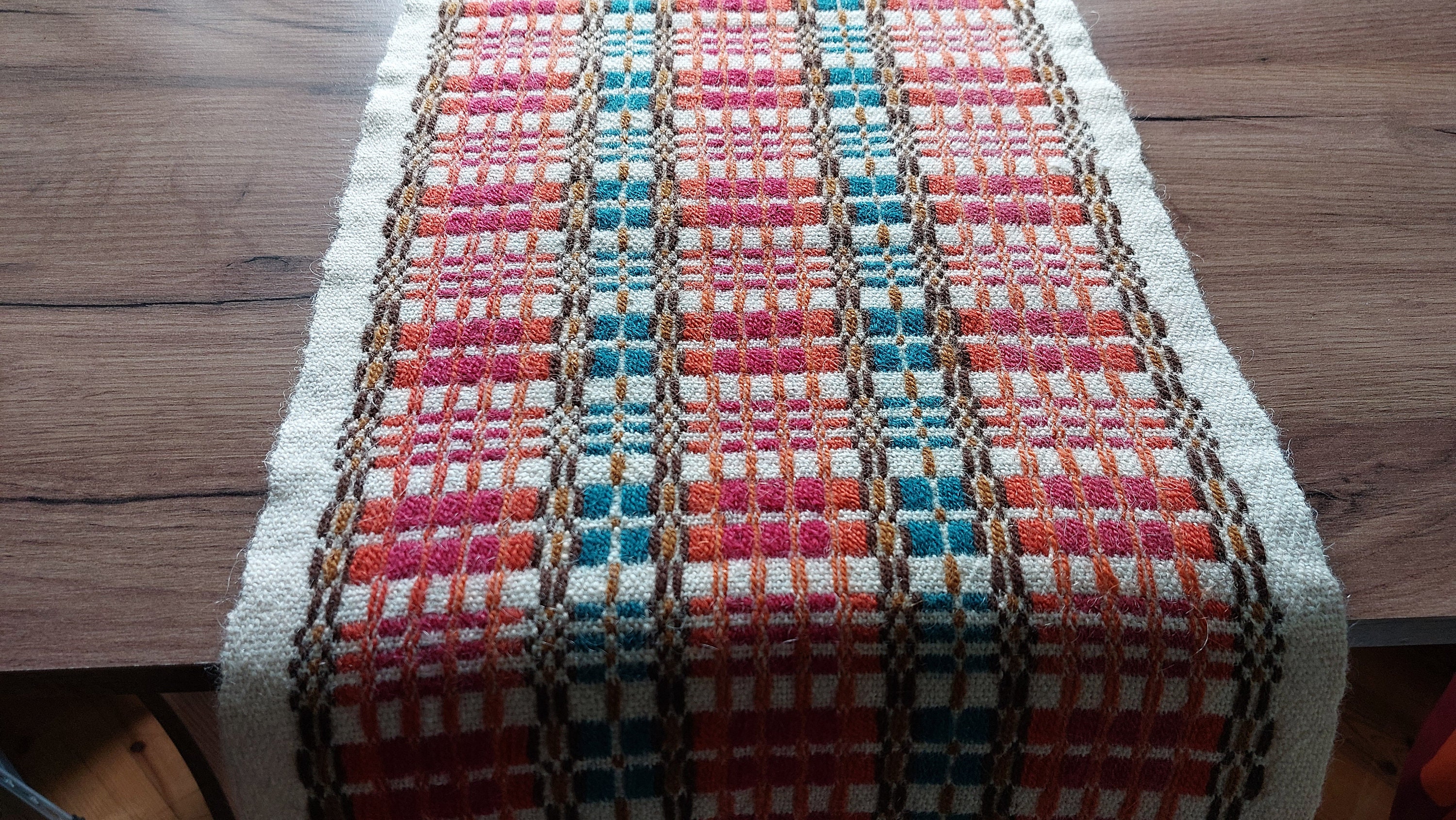 Vintage Handwoven Mix Wool Table Topper, Short Table Runner, Table ...