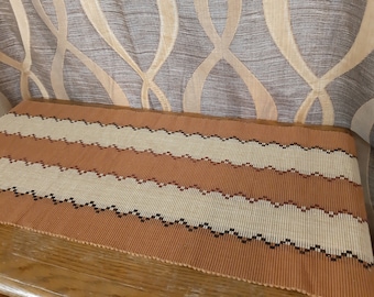 Chemin de table scandinave en coton épais vintage marron beige tissé à la main Chemin de table tissé décoratif, décoration de table, nappe (5)