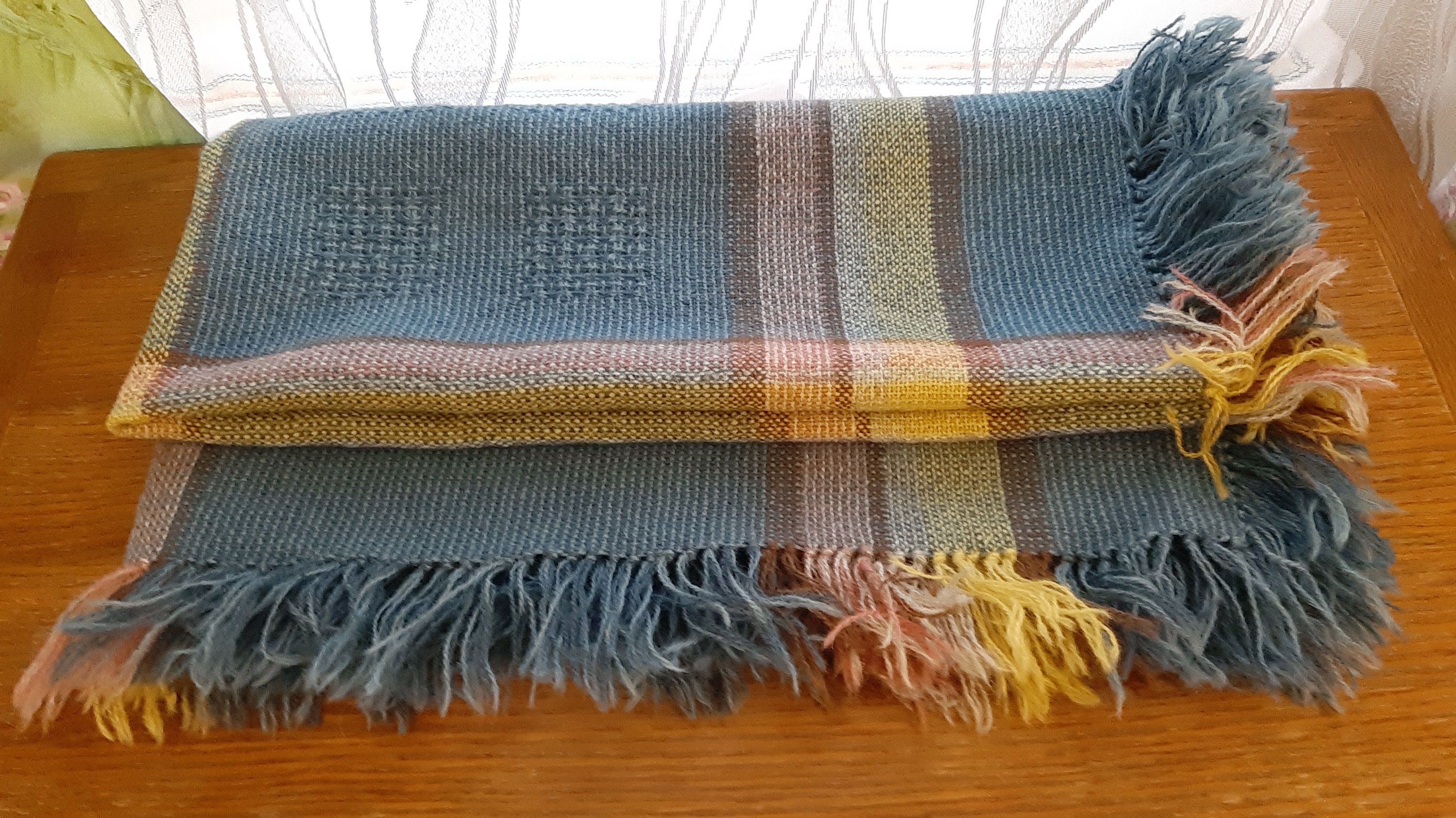 Vintage Woven Wool tablecloth with fringes Kitchen Etsy