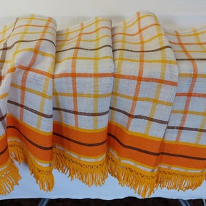 Vintage Plaid Acrylic Cafe Curtain: Retro Kitchen Valance