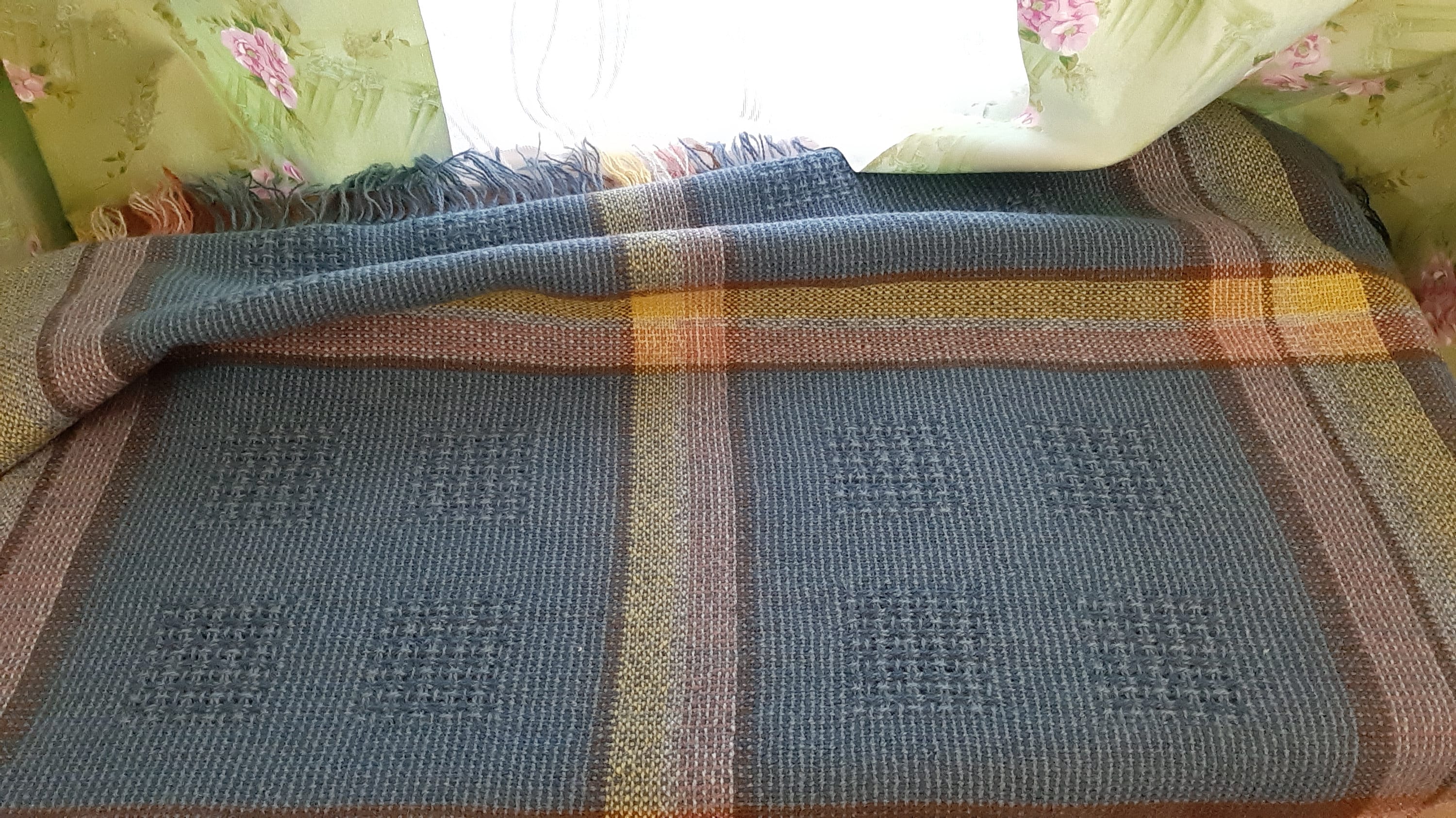 Vintage Woven Wool Tablecloth With Fringes Kitchen Etsy UK