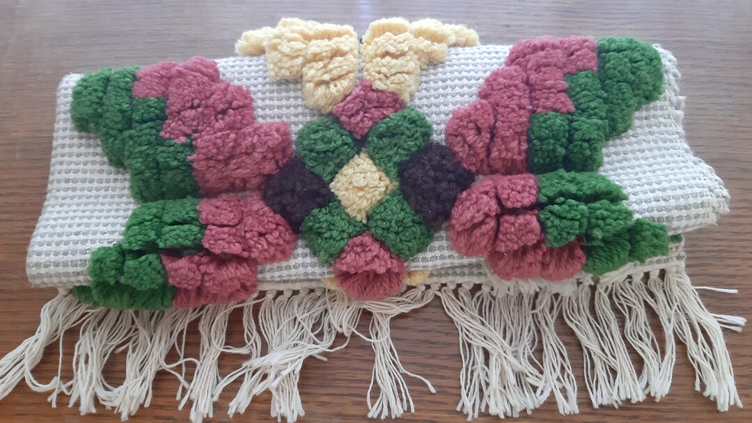 1950 Year Handmade Decorative Mini Rug Collectible Scandinavian Wool ...