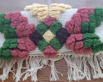 1950 Year Handmade decorative mini rug Collectible Scandinavian wool - linen Double rug M size rug Swedish rug Old rug wall rug (5)