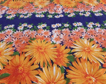 Flowers Print tablecloth kitchen Flowers tablecloth Retro print Orange flowers tablecloth Beautiful Kitchen flowers table decor (7)