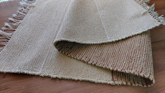 Vintage Woven Thick solid cotton table runner, rug runner, table rug, mini rug, (A10)