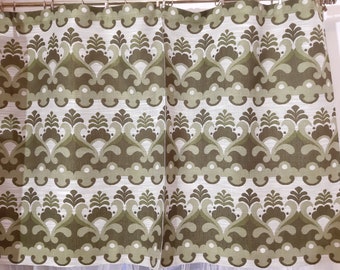 Vintage Woven Cafe Curtains: Thick Fabric Valance (Set of 2)